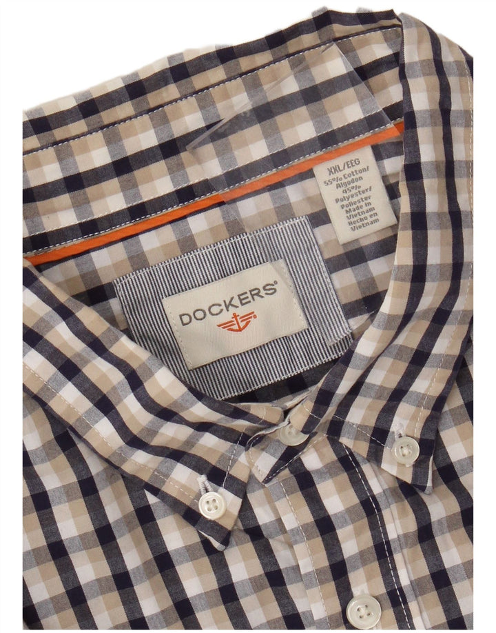 Camisa masculina de manga curta DOCKERS 2XL algodão xadrez multicolorido