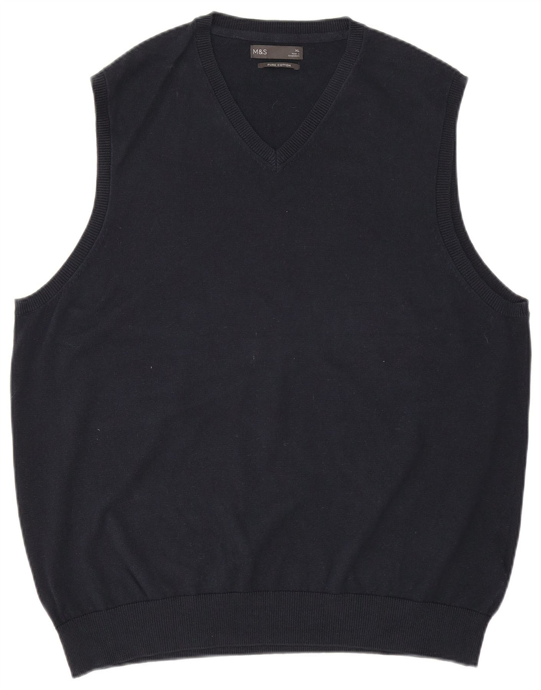 Regata masculina Marks & Spencer com colete XL de algodão azul marinho