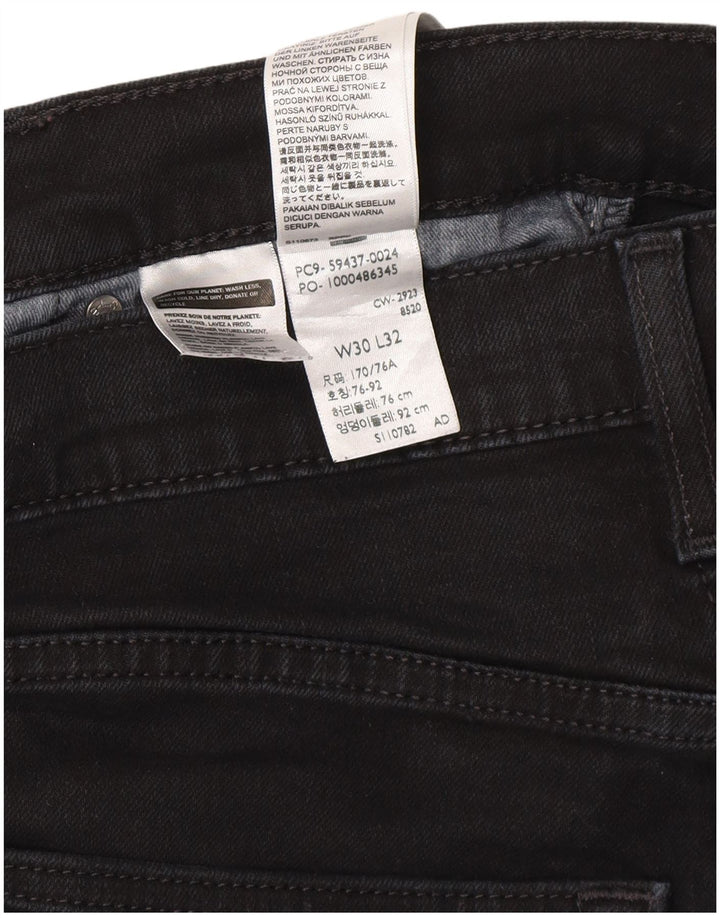 Levi's Masculino 512 Tapered Slim Jeans W30 L32 Algodão Preto