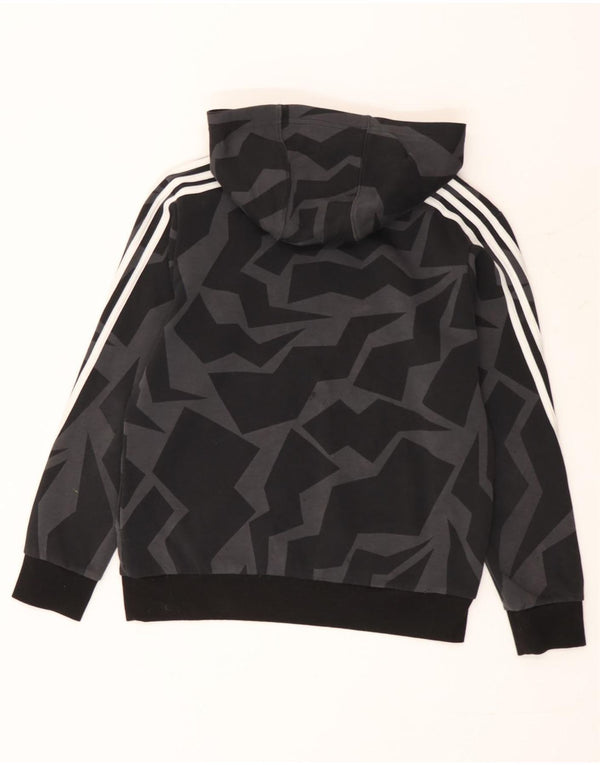 Adidas meninos moletom com capuz 13-14 anos preto algodão geométrico