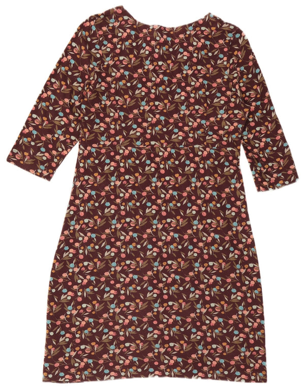 Vestido feminino estranho de manga comprida com bainha UK 12 médio roxo floral