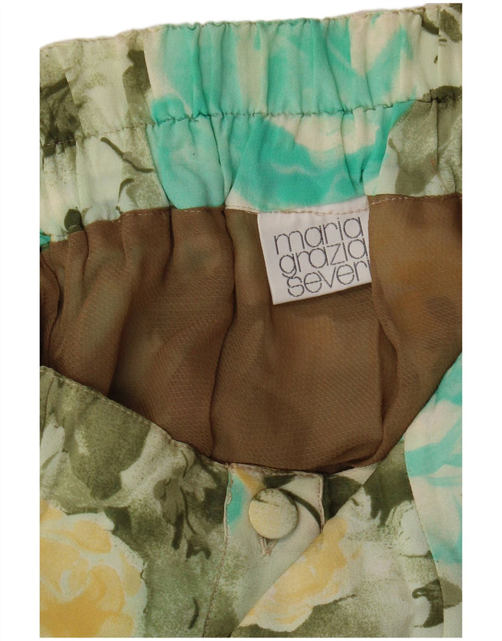 MARIA GRAZIA SEVERI Saia larga feminina IT 42 Médio W30 Verde Floral