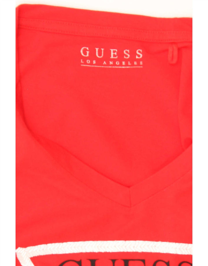 Camiseta feminina Guess com estampa gráfica UK 12 médio vermelho
