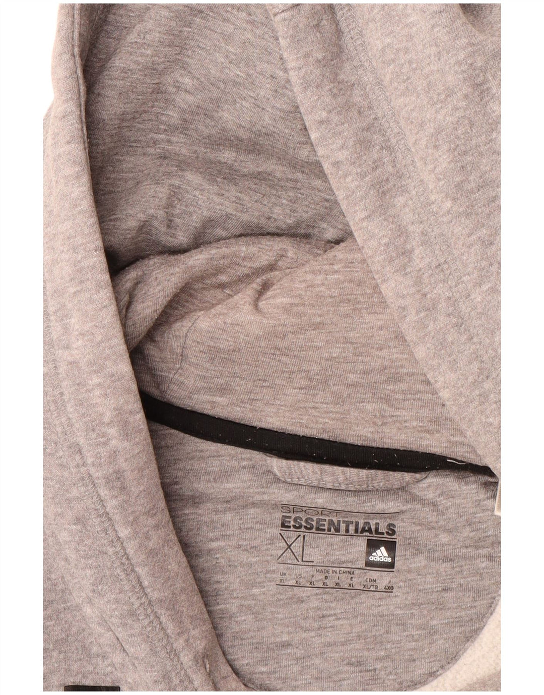ADIDAS Suéter masculino com capuz com zíper gráfico XL cinza algodão manchado
