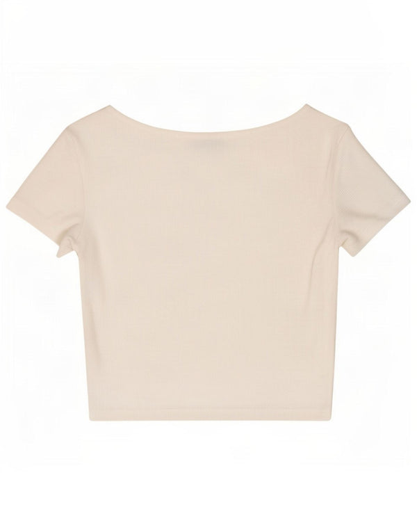 Blusa feminina Zara Top UK 8 pequena branca