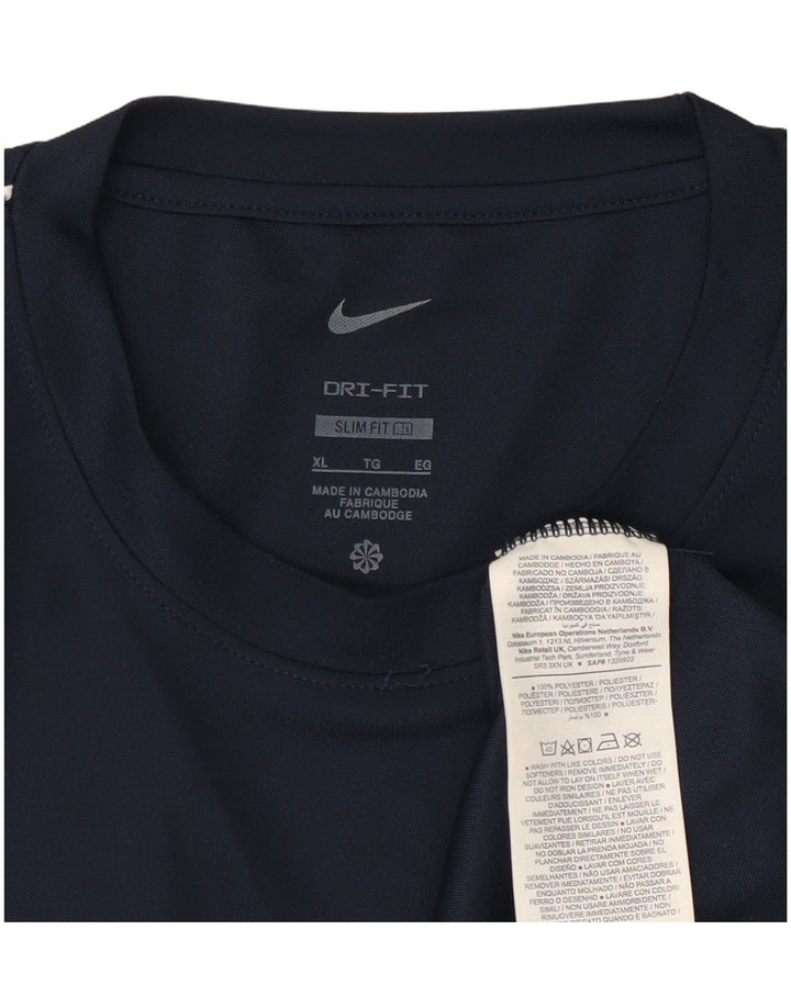 Camiseta masculina Nike Dri Fit Slim Fit Top XL azul marinho poliéster