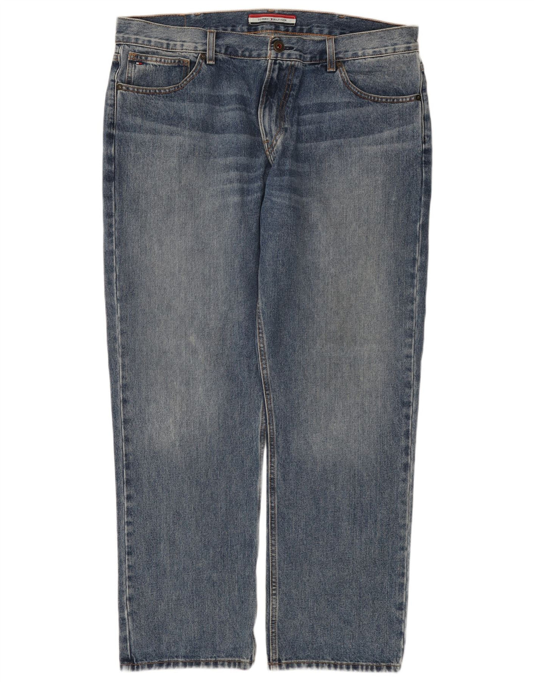 Jeans retos masculinos Tommy Hilfiger W38 L30 algodão azul