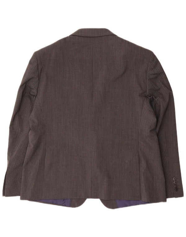 Jaqueta blazer masculina Marks & Spencer curta de 2 botões EU 56 3XL cinza risca de giz