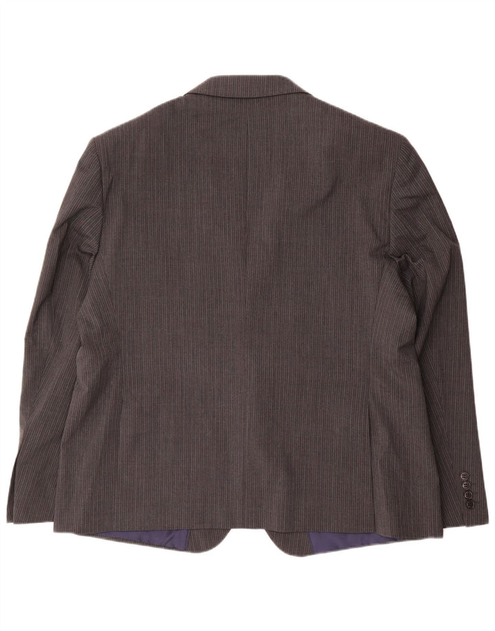Jaqueta blazer masculina Marks & Spencer curta de 2 botões EU 56 3XL cinza risca de giz