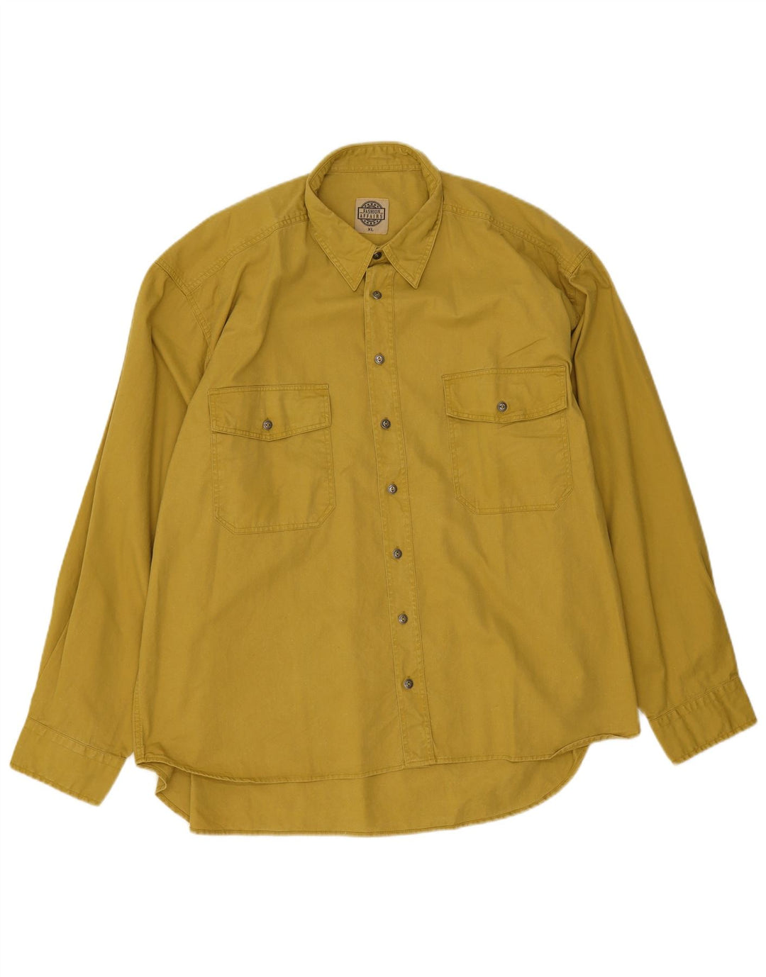 Camisa masculina vintage XL algodão amarelo
