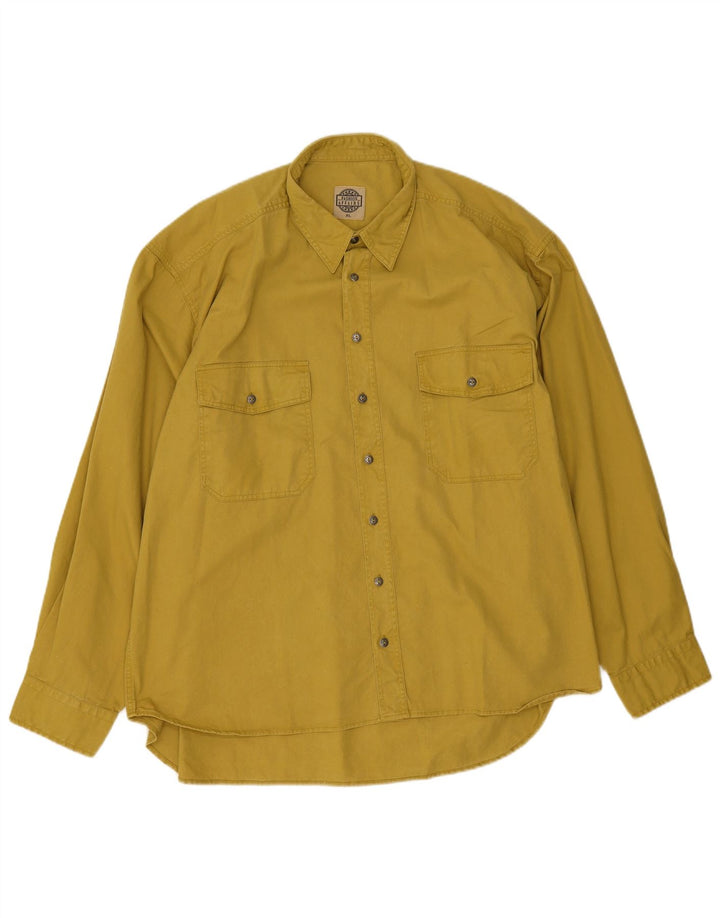 Camisa masculina vintage XL algodão amarelo