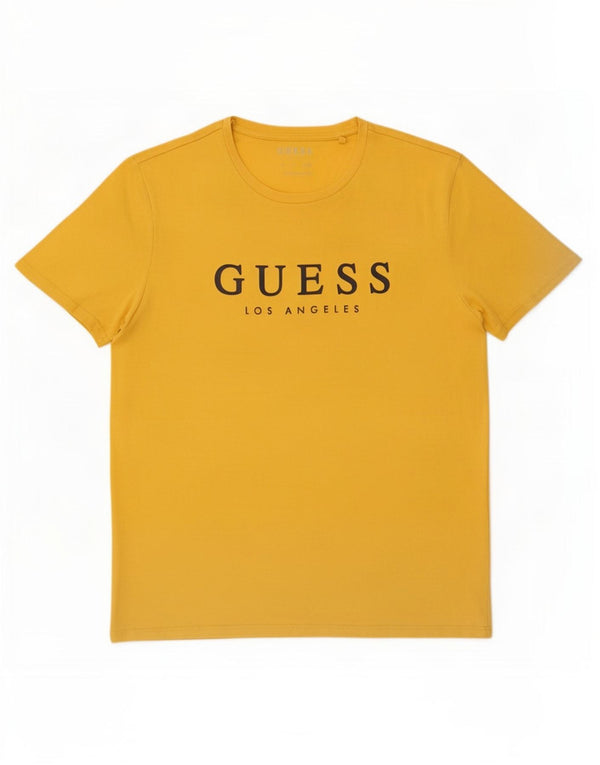 Guess Camiseta masculina gráfica Top XL algodão amarelo