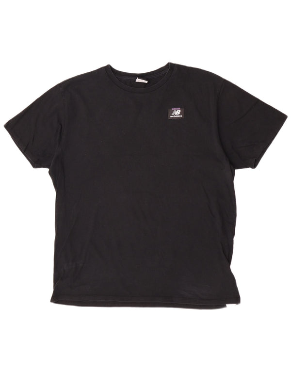 New Balance Mens Graphic T-Shirt Top XL Black Cotton