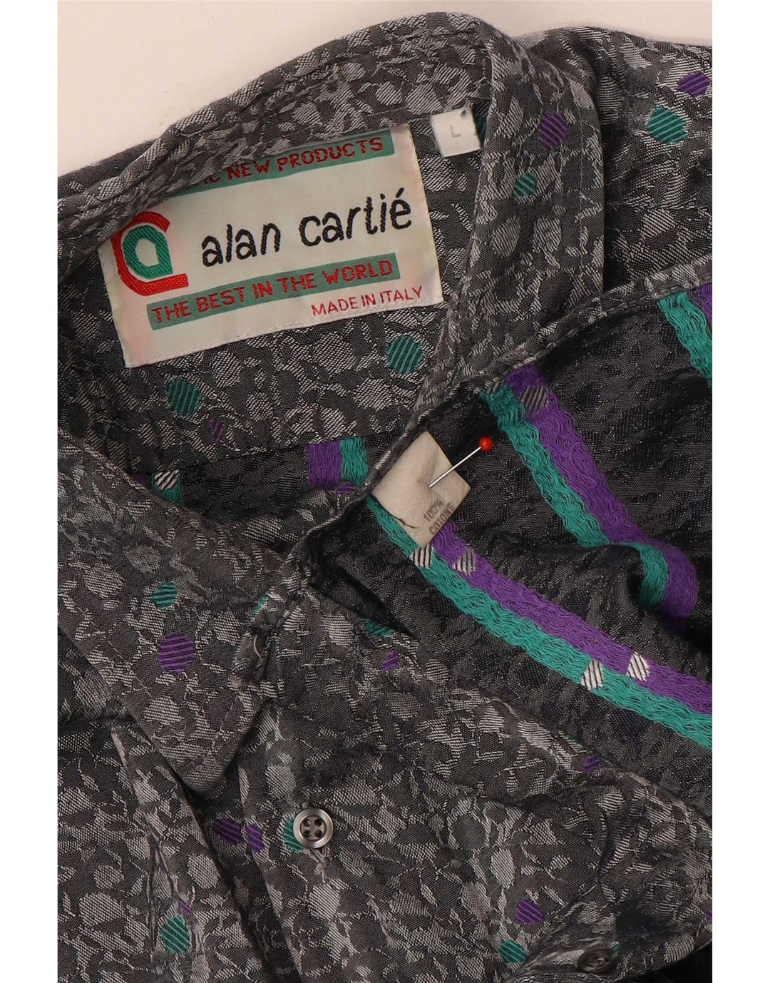 Camisa masculina vintage grande algodão floral cinza