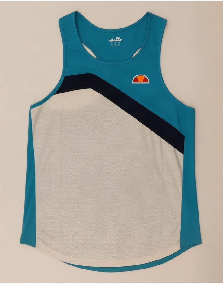 Ellesse Mens Graphic Vest Top Médio Azul Colourblock Poliéster