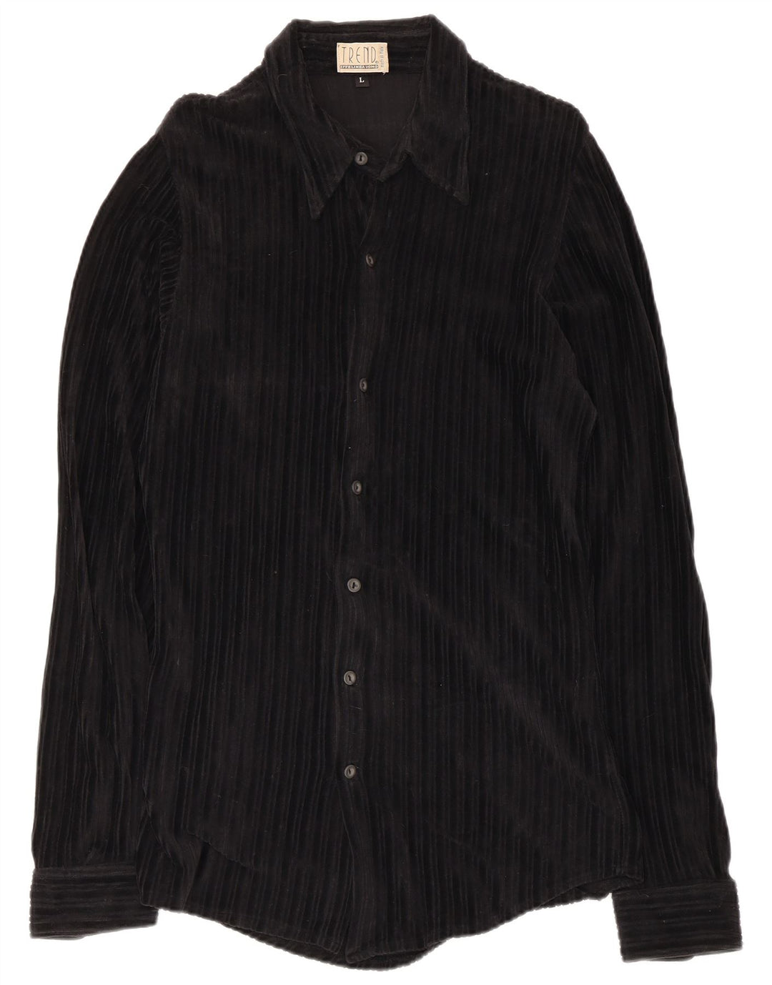 Camisa masculina de veludo cotelê Trend grande preta