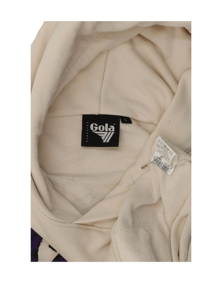 GOLA Mens Classic Fit Graphic Hoodie Jumper Small Beige Cotton Vintage Gola and Second-Hand Gola from Messina Hembry 