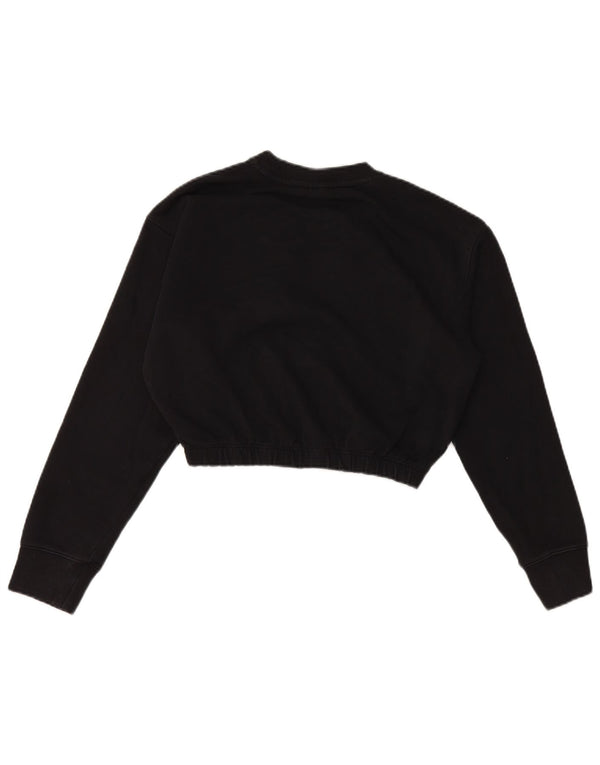 Champion feminino gráfico crop moletom jumper UK 16 grande preto