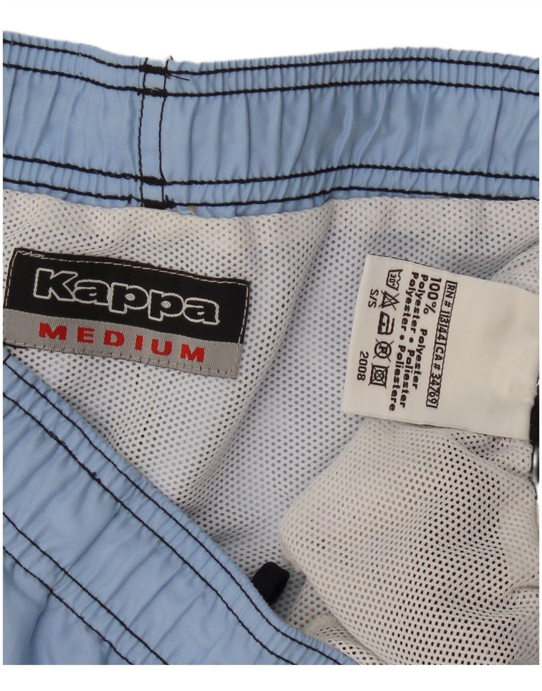 Shorts de natação masculino KAPPA poliéster colorblock azul médio