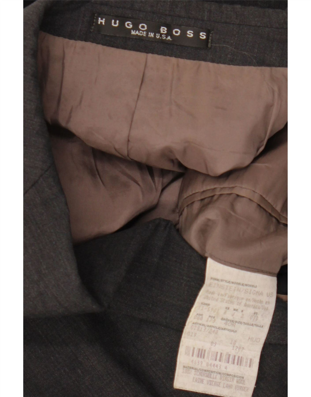 Jaqueta blazer masculina de 3 botões HUGO BOSS Reino Unido 40 grande lã cinza