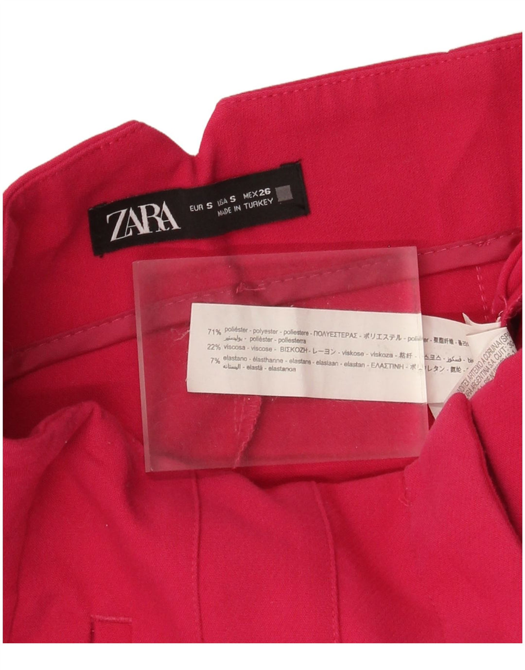 Zara Calça Cônica Feminina Pequena W26 L26 Poliéster Rosa