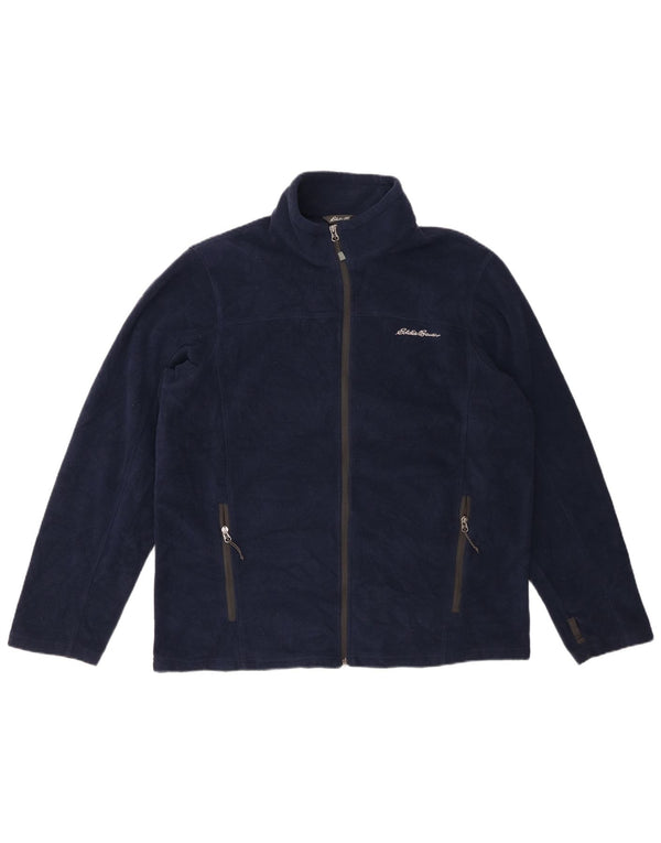 Jaqueta de lã masculina Eddie Bauer UK 40 grande poliéster azul marinho