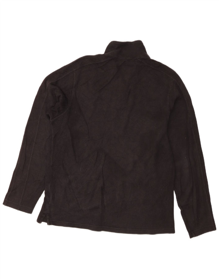 Eddie Bauer Suéter masculino com zíper e gola alta de algodão preto médio