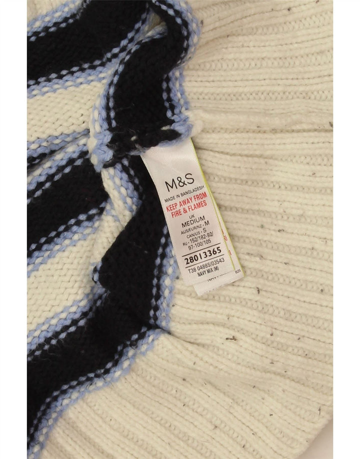 Suéter feminino Marks & Spencer com gola canoa Reino Unido 14 médio azul marinho