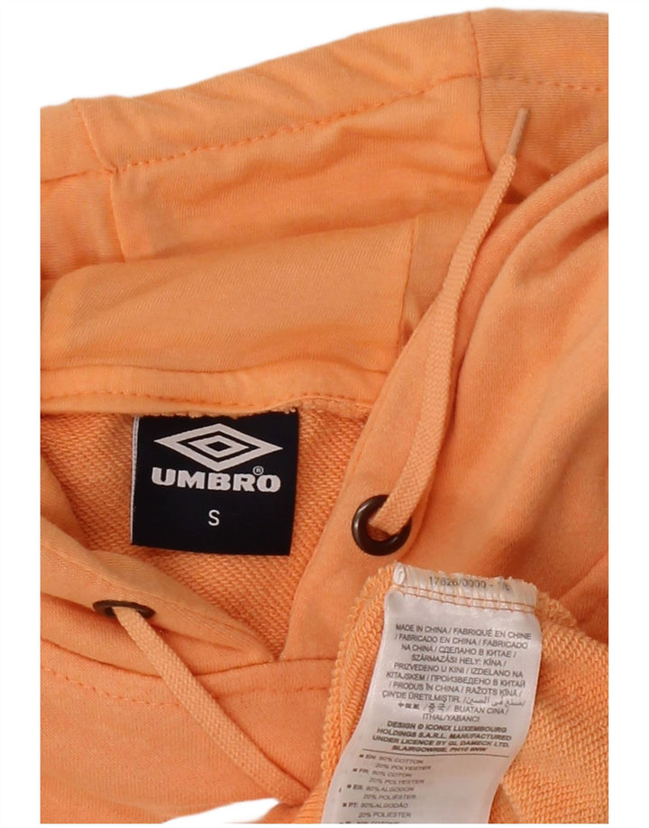 UMBRO Suéter gráfico masculino com capuz e algodão laranja pequeno