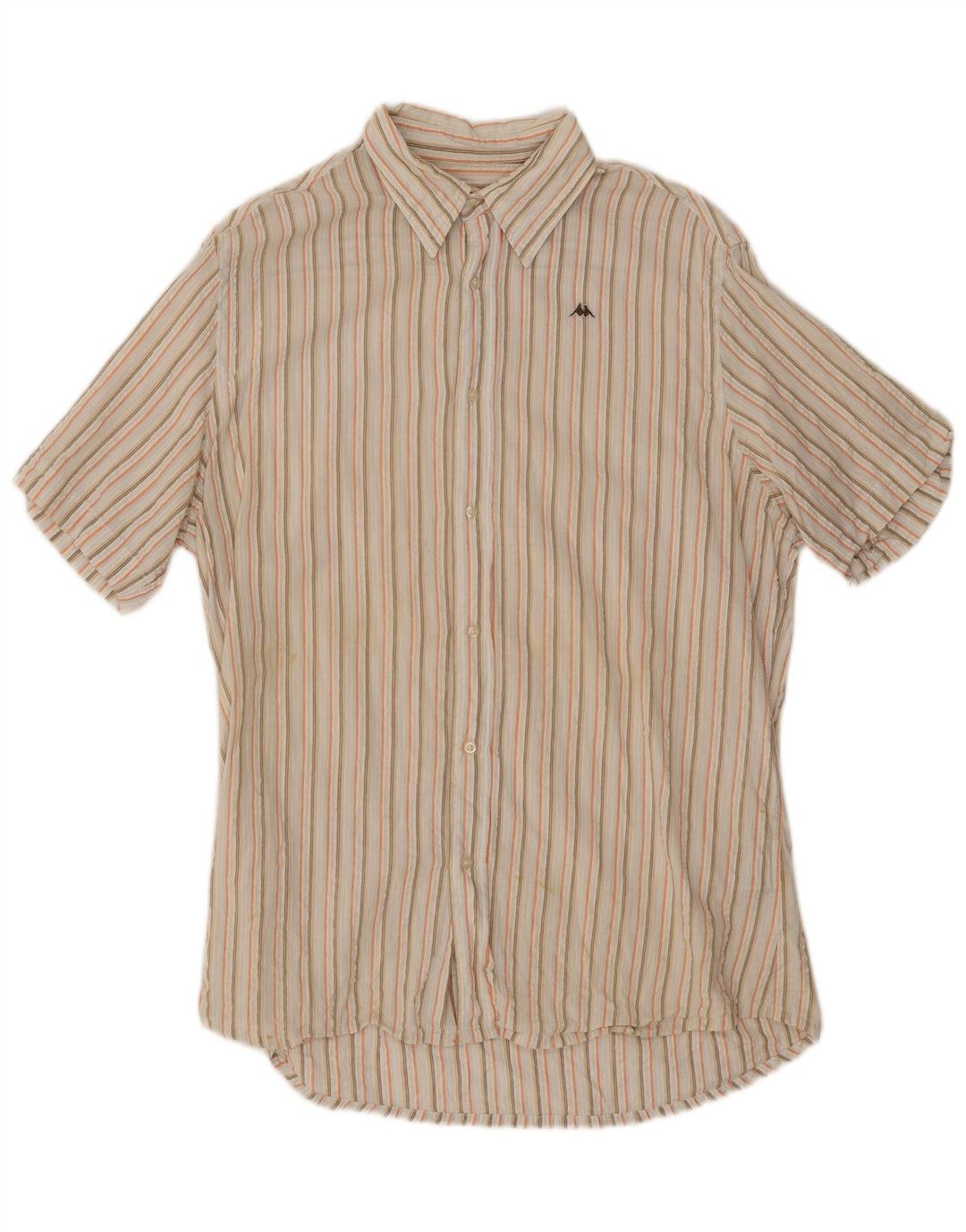 Camisa masculina de manga curta Kappa XL algodão listrado branco