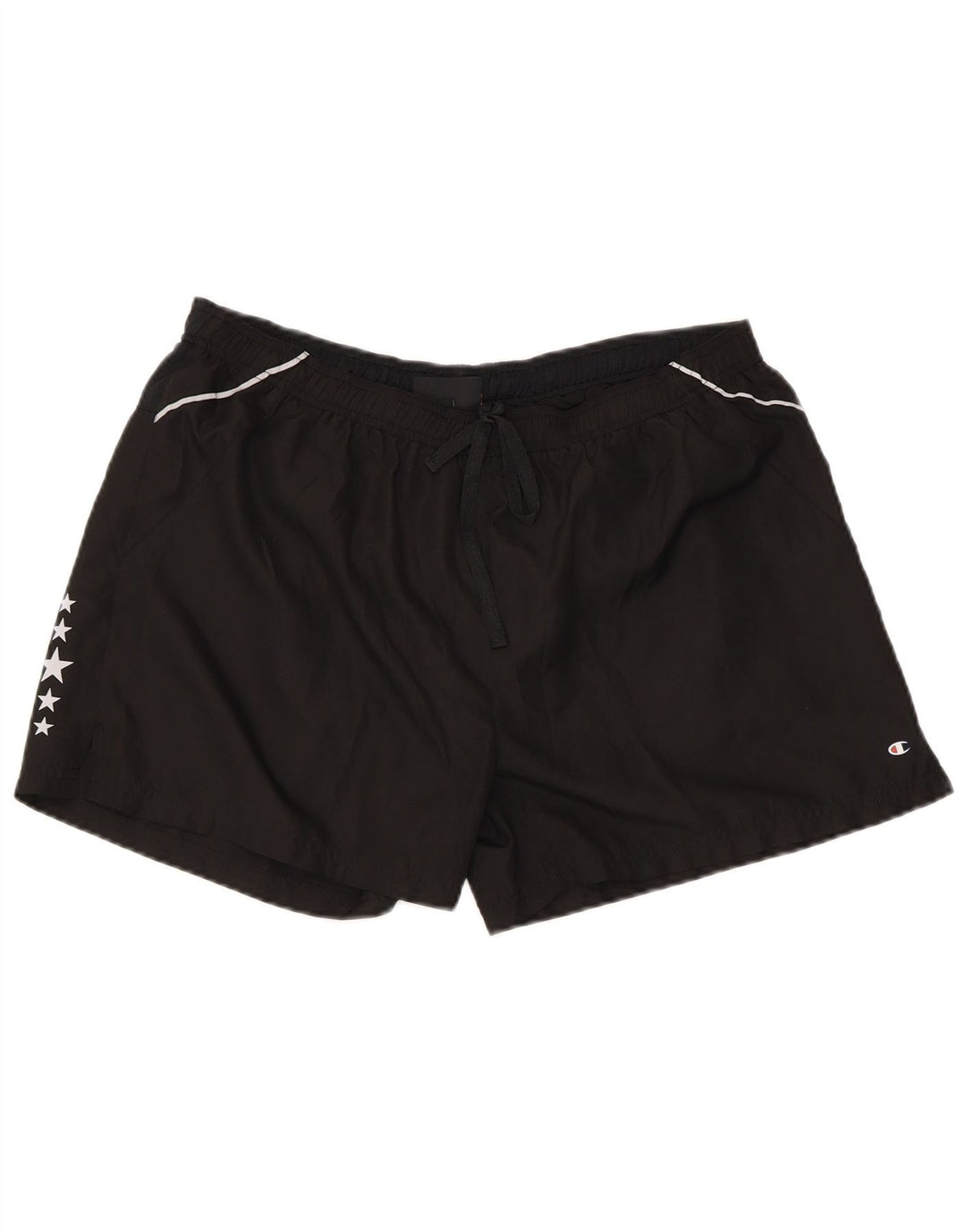 Shorts esportivos regulares gráficos femininos Champion UK 14 grande poliéster preto