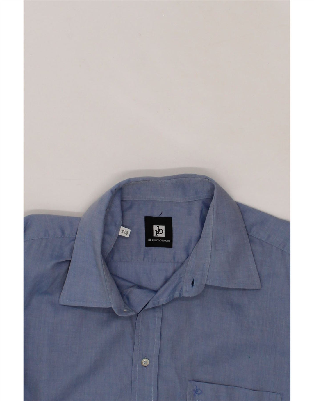 ROCCOBAROCCO Mens Shirt Size 18 46 2XL Blue Cotton Vintage Roccobarocco and Second-Hand Roccobarocco from Messina Hembry 