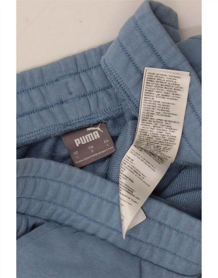 Shorts esportivos gráficos masculinos Puma grande algodão azul