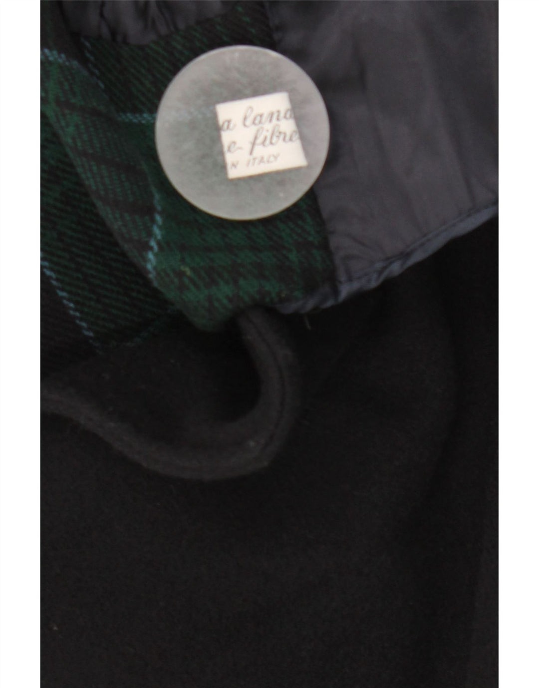 Sobretudo masculino vintage EU 48 lã azul marinho médio