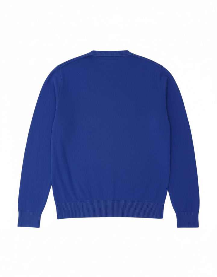 Suéter masculino TOMMY HILFIGER com decote em V de algodão azul médio