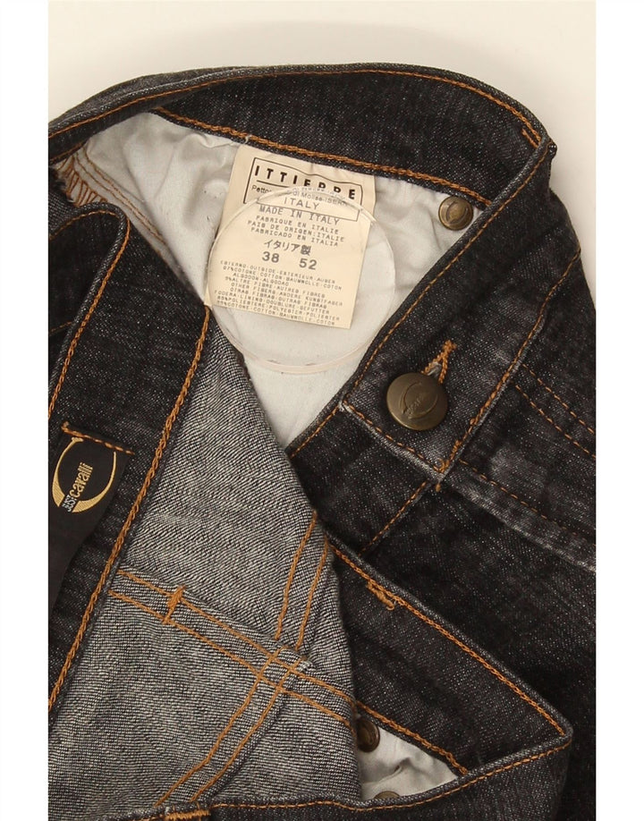 Just Cavalli Mens Bootcut Jeans IT 52 XL W38 L30 Algodão Preto