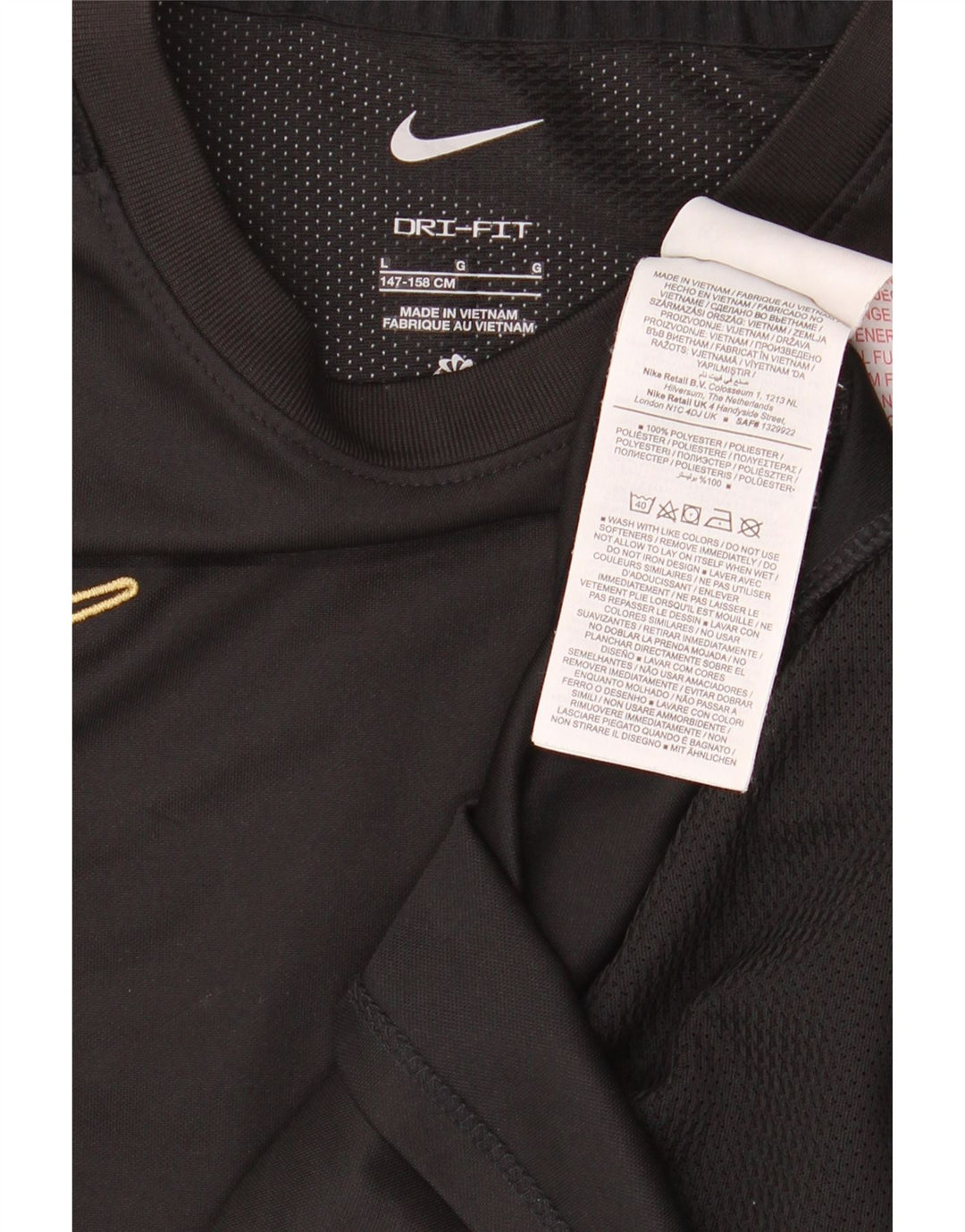 Camiseta NIKE Boys Dri Fit Top 12-13 Anos Grande Poliéster Preto