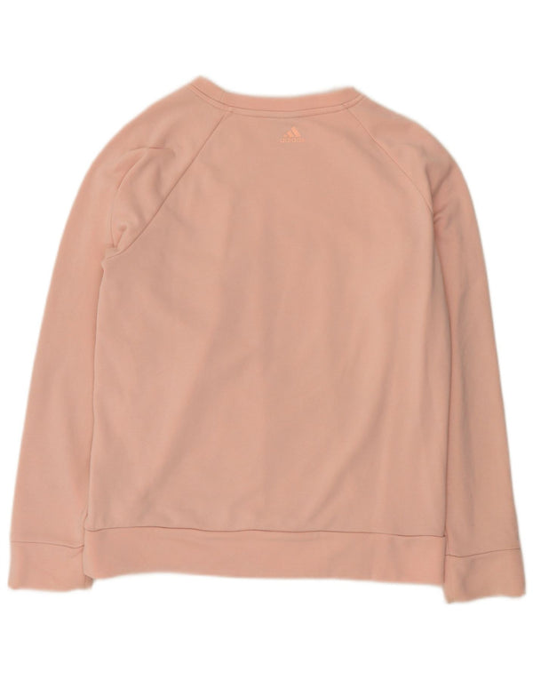 Adidas feminino gráfico moletom jumper reino unido 20/22 XL algodão rosa