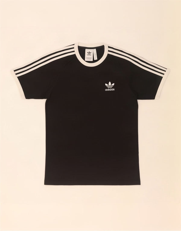 Adidas Mens Camiseta Top Pequeno Algodão Preto