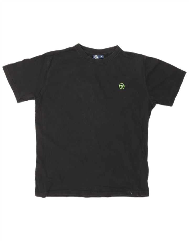 SERGIO TACCHINI Camiseta feminina Top UK 14 Médio Algodão Preto