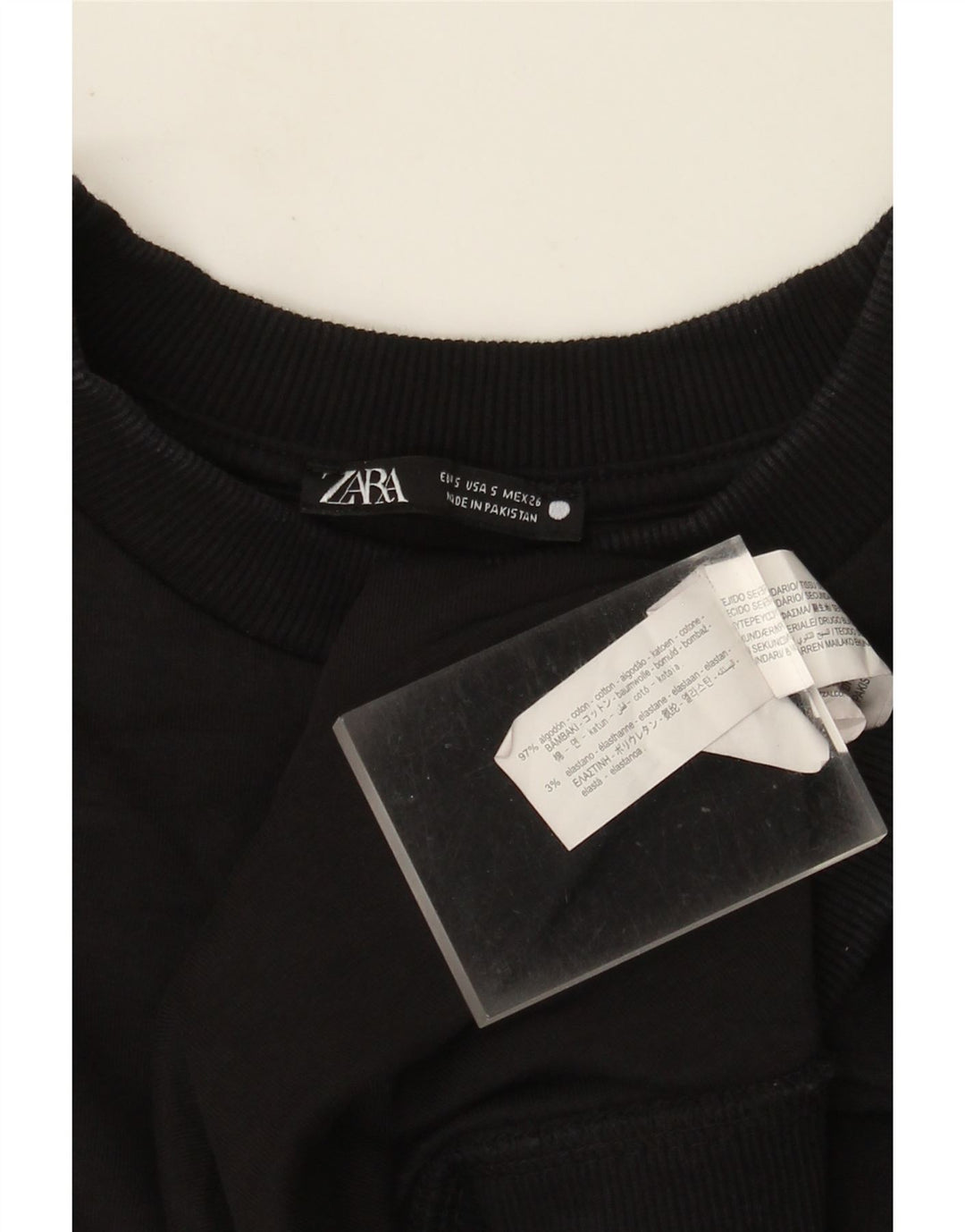 Camiseta masculina Zara Top pequeno algodão preto