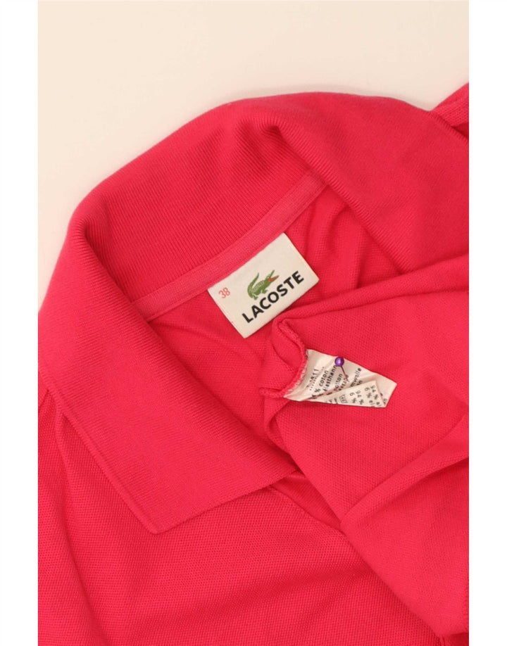 Camisa polo feminina sem mangas Lacoste tamanho 38 algodão rosa médio