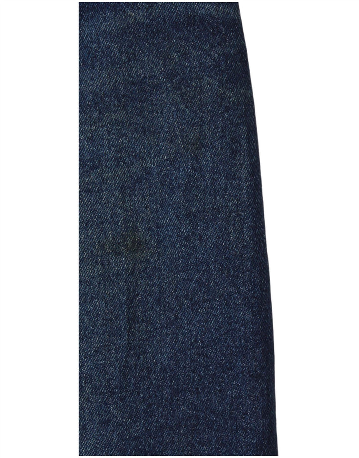 Saia jeans feminina Carrera W28 algodão azul médio