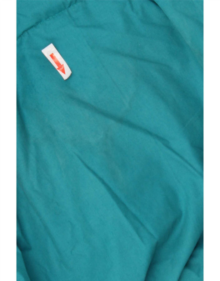 Jaqueta acolchoada masculina vintage UK 42 XL azul Colourblock poliéster
