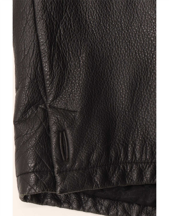 Jaqueta de couro masculina Angelo Litrico XL preta clássica