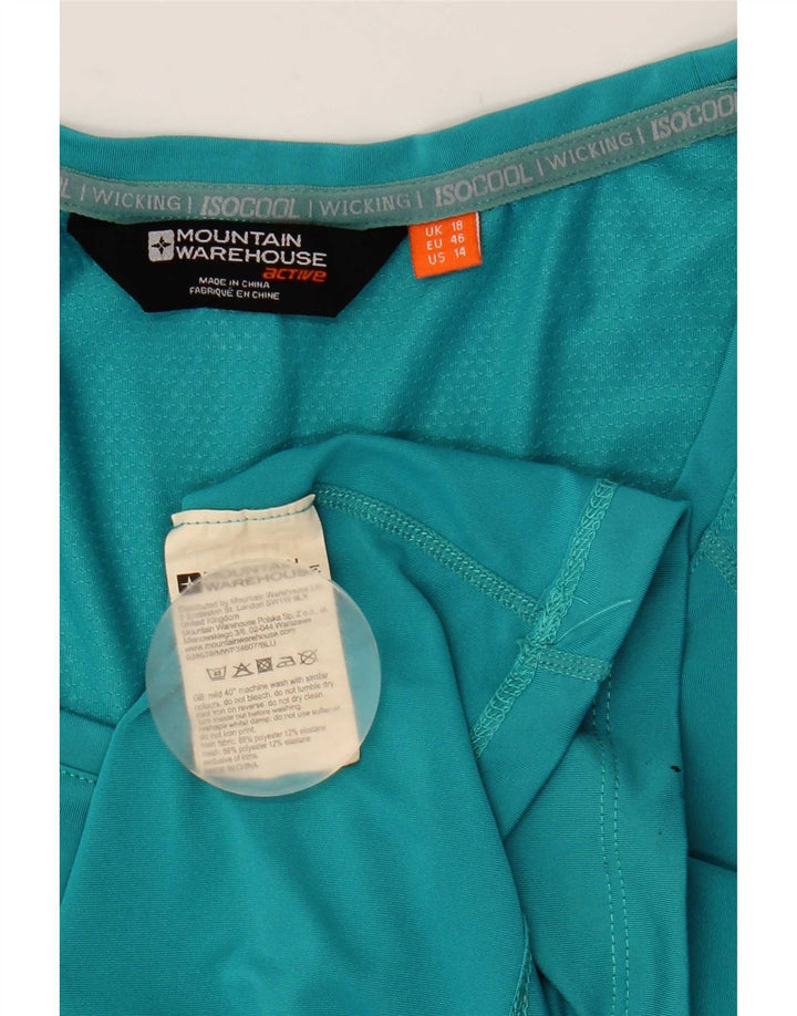 Camiseta feminina Mountain Warehouse UK 18 XL turquesa poliéster