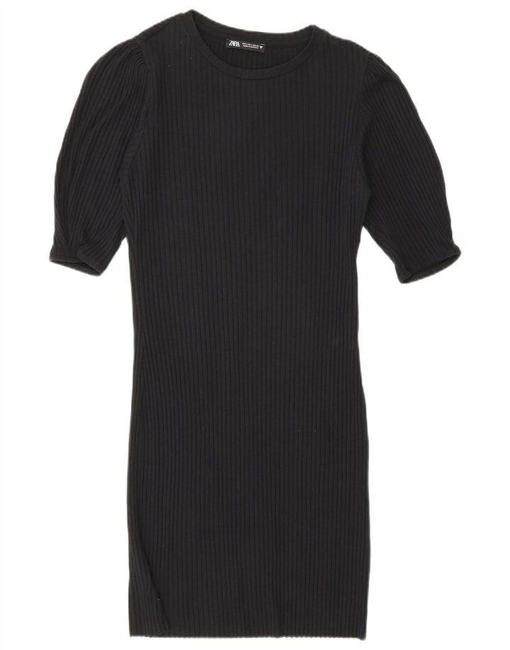 Vestido Bodycon feminino Zara Reino Unido 14 grande preto