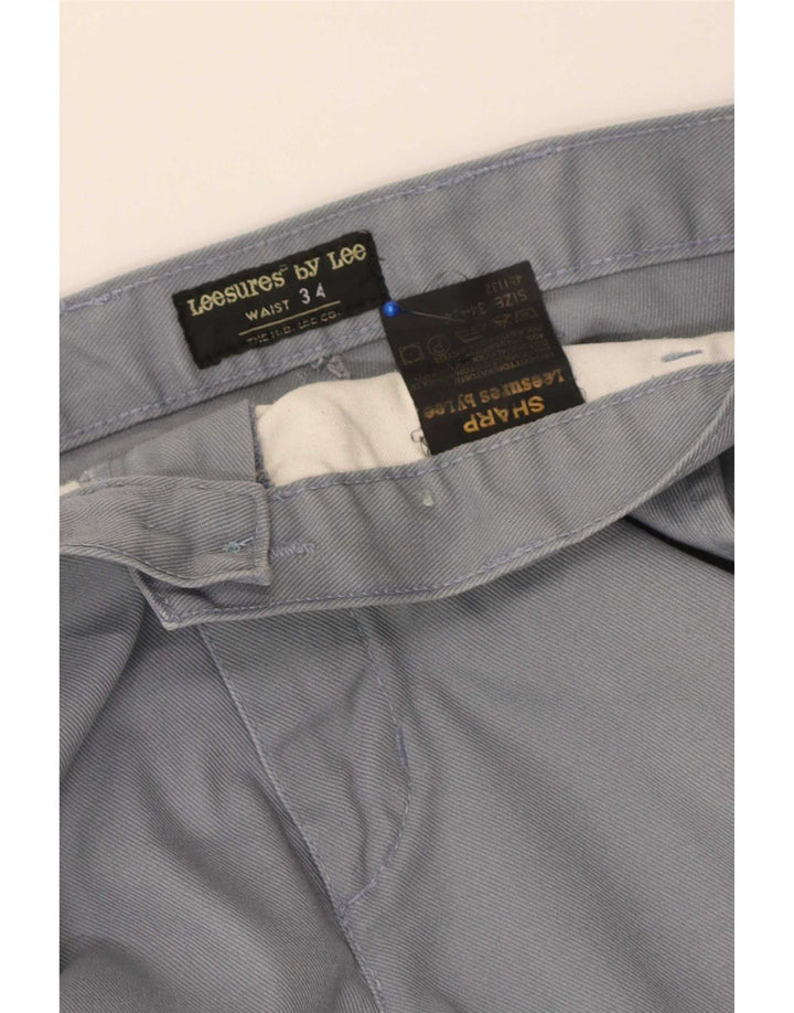 Lee Mens Sharp Fit Straight Chino Calças W34 L34 Algodão Cinza