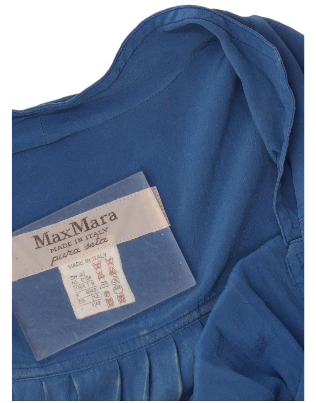 Vestido camisa feminino oversized de manga curta MAX MARA Reino Unido 12 azul médio