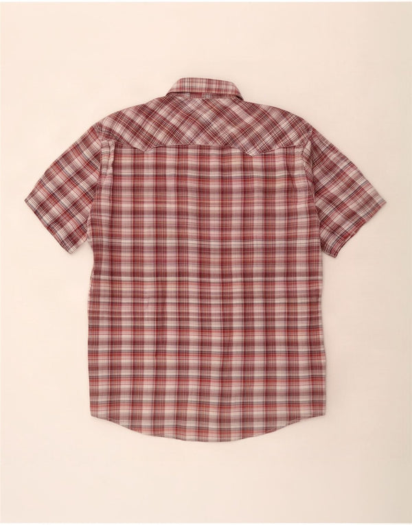 Camisa masculina de manga curta Levi's XL marrom xadrez algodão